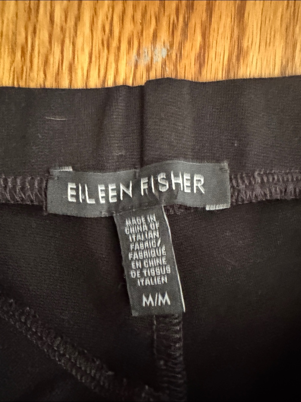 Eileen Fisher Straight Leg Black Ponte Pants - Picture 2 of 6